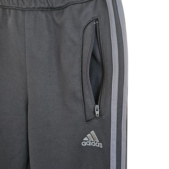 Adidas Sweatpants Athletic Soccer Ankle Zippers Grey Youth Boy's Medium - Picture 3 of 9